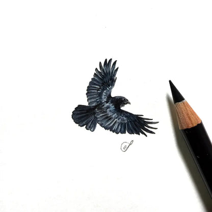 Common raven miniature #2353