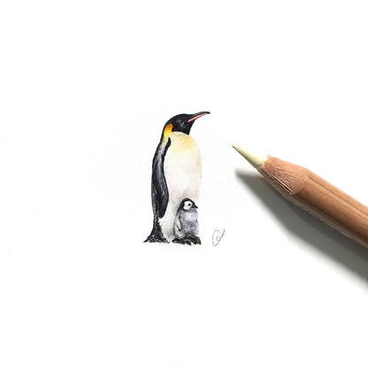 Emperor penguin with chick miniature #2065