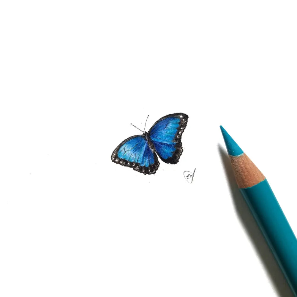 Blue morpho butterfly miniature #2160