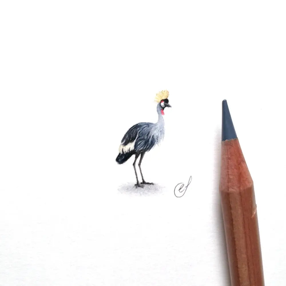 Grey crowned crane miniature #240