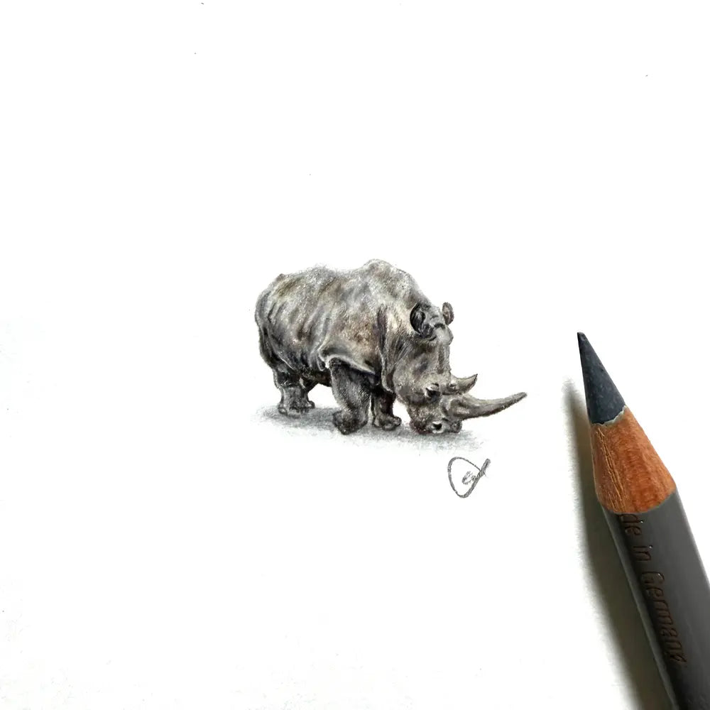 Southern white rhinoceros miniature #2458