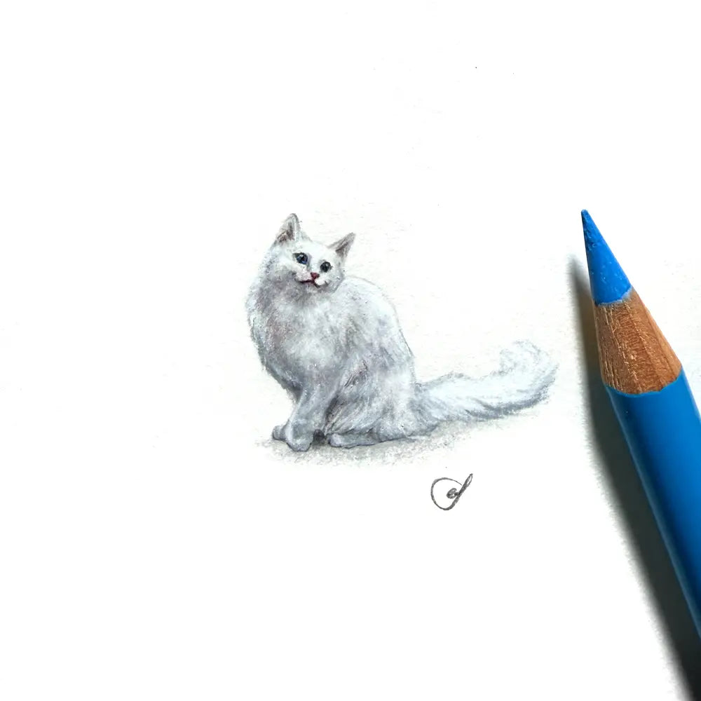 White cat miniature #2463